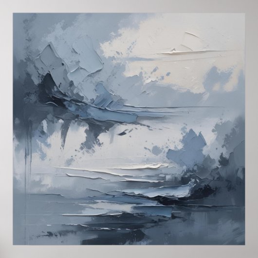 Abstracte Kustsereniteit – Textured Ocean & Sky i Poster (Voorkant)