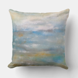 Abstracte kuststrand oceaanwolken schilderduif kussen