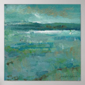 Abstracte kustverf in de oceaan poster (Voorkant)