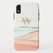 Abstracte kustWaterverf met naam en monogram Case-Mate iPhone Case (Achterkant)