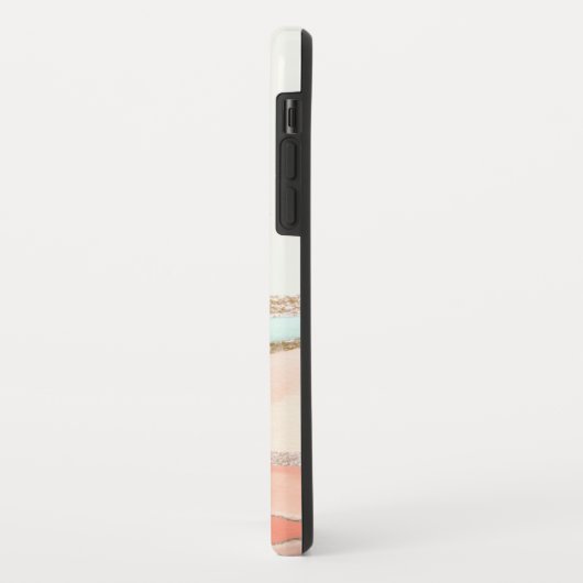 Abstracte kustWaterverf met naam en monogram Case-Mate iPhone Case (Achterkant/links)