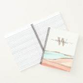 Abstracte kustWaterverf met naam en monogram Notitieboek (Binnen)