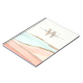 Abstracte kustWaterverf met naam en monogram Notitieboek (Linkerzijde)