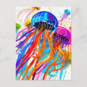 Abstracte kwal in een verfspat briefkaart (Voorkant)