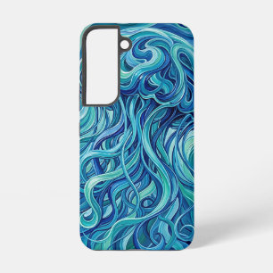 Abstracte kwal oceaan blauwe smelt Samsung hoesjes Galaxy Hoesje