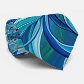 Abstracte kwal oceanblauwe smelt stropdas (Opgerold)
