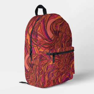 Abstracte kwal zonsondergang oranje lijn rugzak