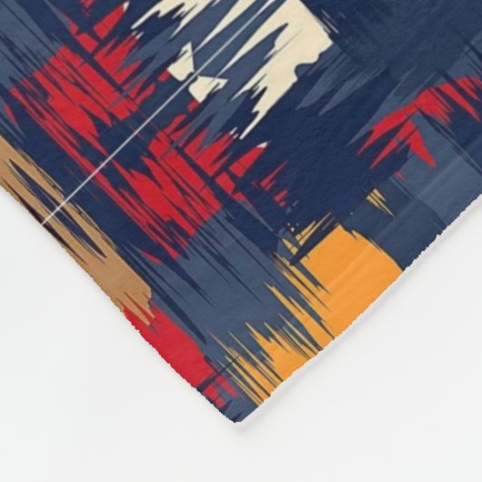 Abstracte Kwaststreek Dekbed Fleece Deken (Hoek)