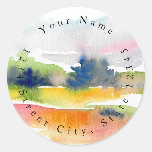 abstracte labels voor 'Fun with Waterverf Brushstr (Voorkant)