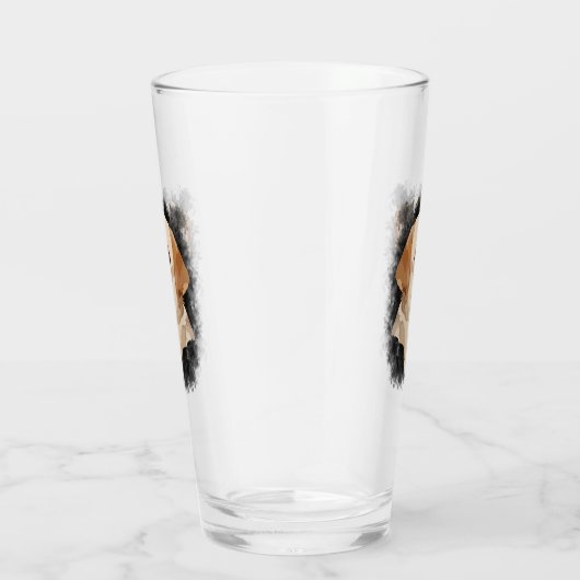 Abstracte labrador kunst glas (Rechts)