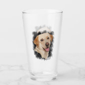 Abstracte labrador kunst glas (Voorkant)
