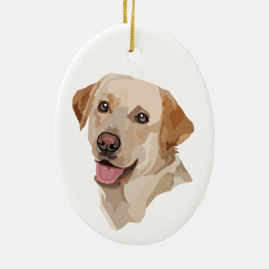 Abstracte labrador kunst keramisch ornament (Achterkant)