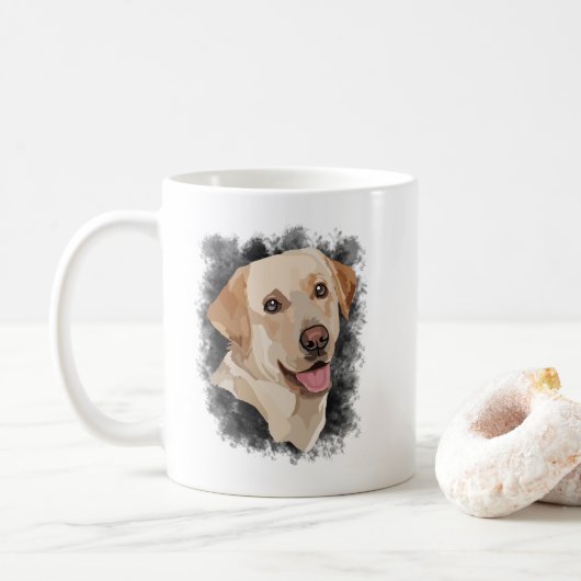 Abstracte labrador kunst koffiemok (Met donut)