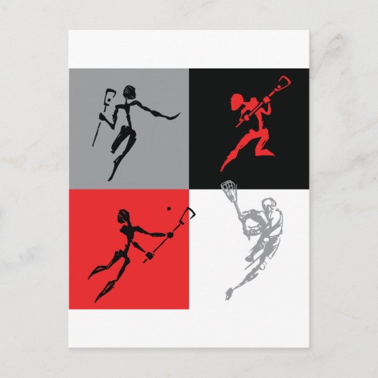 Abstracte lacrosse briefkaart (Voorkant)