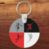 Abstracte lacrosse sleutelhanger (Voorkant)