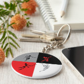 Abstracte lacrosse sleutelhanger (Zijkant)