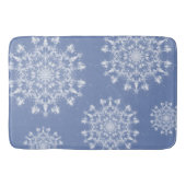 Abstracte Lacy Fractal Snowflake op blauwe achterg Badmat (Voorkant)