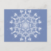 Abstracte Lacy Fractal Snowflake op blauwe achterg Feestdagenkaart (Voorkant)