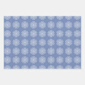 Abstracte Lacy Fractal Snowflake op blauwe achterg Inpakpapier Vel (Voorkant 2)