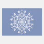 Abstracte Lacy Fractal Snowflake op blauwe achterg Inpakpapier Vel (Voorkant)