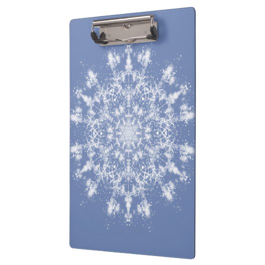 Abstracte Lacy Fractal Snowflake op blauwe achterg Klembord (Links)
