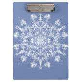 Abstracte Lacy Fractal Snowflake op blauwe achterg Klembord (Voorkant)
