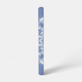 Abstracte Lacy Fractal Snowflake op blauwe achterg Samsung Galaxy Hoesje (Linkerkant)