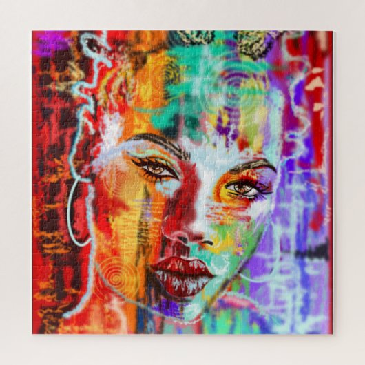 Abstracte  Lady Art - prachtig Legpuzzel (Verticaal)