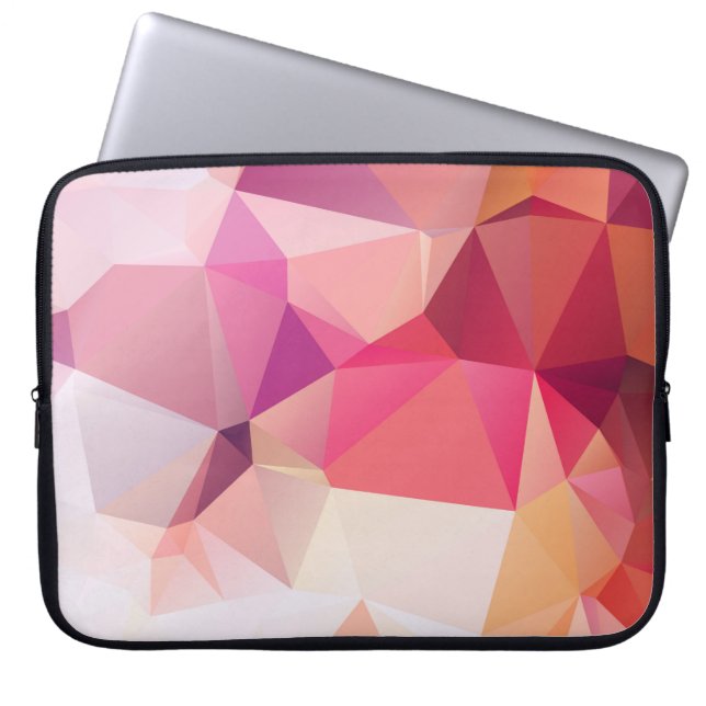 Abstracte lage poly achtergrond, geometrische drie laptop sleeve (Voorkant)
