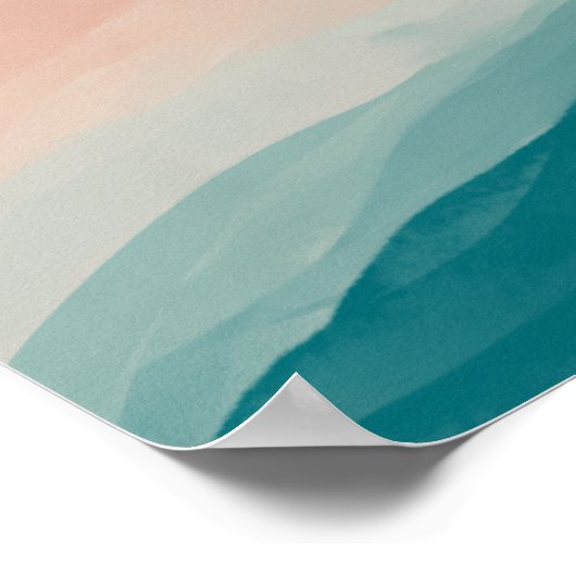 Abstracte lagen van Bondi Beach Poster (Hoek)