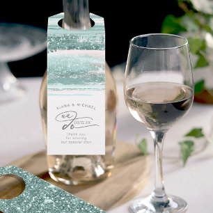 Abstracte lagen verven We maken dank u Blauwgroen  Flessenhanger