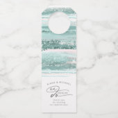 Abstracte lagen verven We maken dank u Blauwgroen  Flessenhanger (Voorkant)