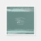 Abstracte lagen verven We maken dank u Blauwgroen  Servet (Voorkant)