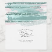 Abstracte lagen verven We maken dank u Blauwgroen  Wijn Etiket (Enkel label)