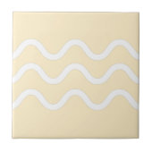Abstracte Lake Waves Beige en White Tegeltje (Voorkant)