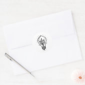 Abstracte lamp: een minimalistische aanpak ronde sticker (Envelop)