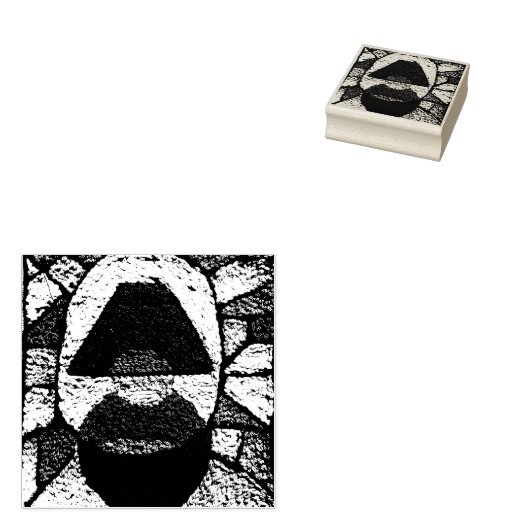 Abstracte lamp mid century rubberen stempel (Gestempeld)