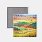 Abstracte Landscape Valley Meadow Natuur Achtergro Magneet (Voorkant / Achterkant)