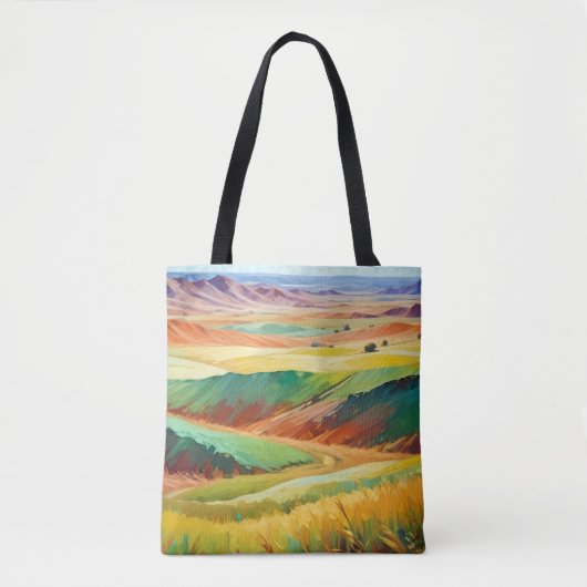 Abstracte Landscape Valley Meadow Natuur Achtergro Tote Bag (Voorkant)