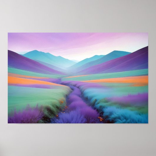 Abstracte Landscape Valley Natuur Achtergrond Kuns Poster (Voorkant)