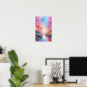 Abstracte Landschap Achtergrond Behang Graphic Poster (Thuiskantoor)
