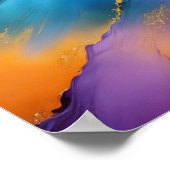 Abstracte Landschap Bergen Natuur Achtergrond Kuns Poster (Hoek)