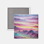 Abstracte Landschap Bergen Valley Natuur landschap Magneet (Voorkant / Achterkant)