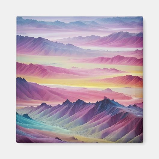 Abstracte Landschap Bergen Valley Natuur landschap Magneet (Voorkant)