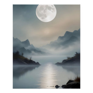Abstracte Landschap Bergen Valley Natuur landschap Perfect Poster