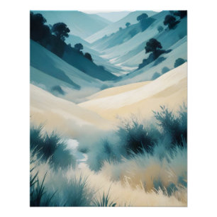 Abstracte Landschap Bergen Valley Natuur landschap Perfect Poster