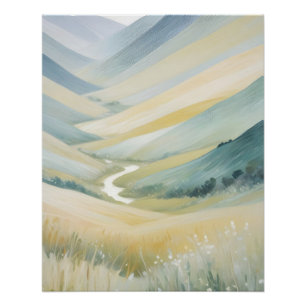 Abstracte Landschap Bergen Valley Natuur landschap Perfect Poster