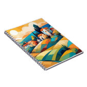 Abstracte Landschap Dorp Campagne Achtergrond Kuns Notitieboek (Rechterzijde)