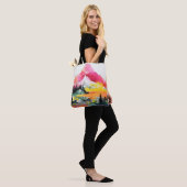 Abstracte Landschap Kleurrijke Collage Tote Bag (Op model)