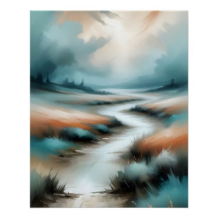 Abstracte Landschap Pathway Poster Achtergrond Kun